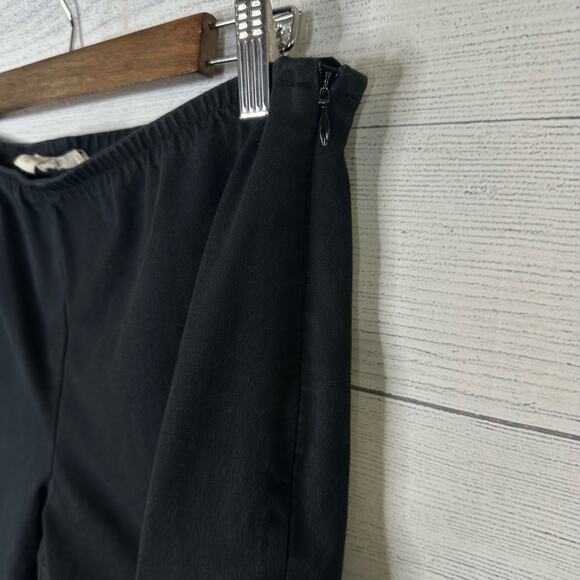 Eileen Fisher Womens size Medium Cropped Pants Side Zip Elastic Waist Black - Picture 7 of 8